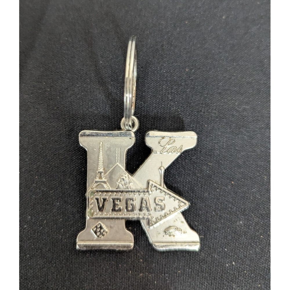 Las Vegas letter‎ initial K keychain keyring souvenir key holder